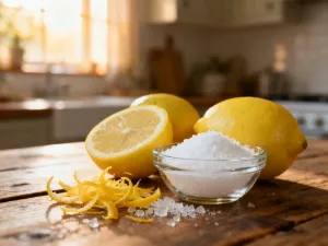 Świeże maliny, jeżyny i plastry brzoskwiń na drewnianym stole, stanowiące idealną alternatywę dla truskawek w deserach.