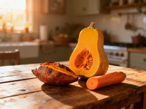 Miód, syrop klonowy, cukier trzcinowy i daktyle na drewnianym stole jako naturalne zamienniki melasy w wypiekach.